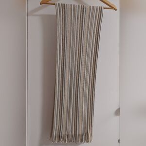 Striped Knit Scarf in Neutral Tones